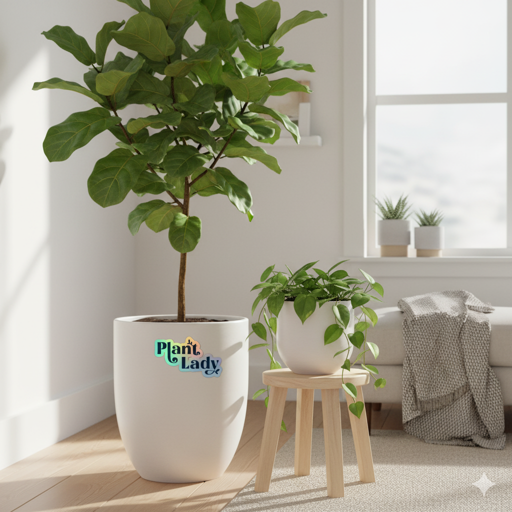 Plant Lady - holographic stickers