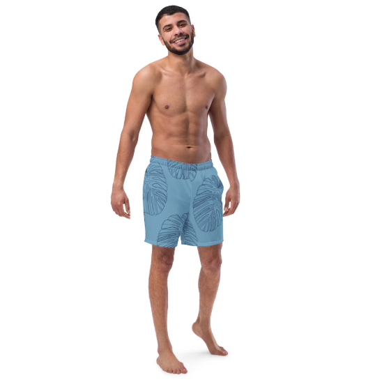 Men's Tank Top - Monstera Leaf Blue