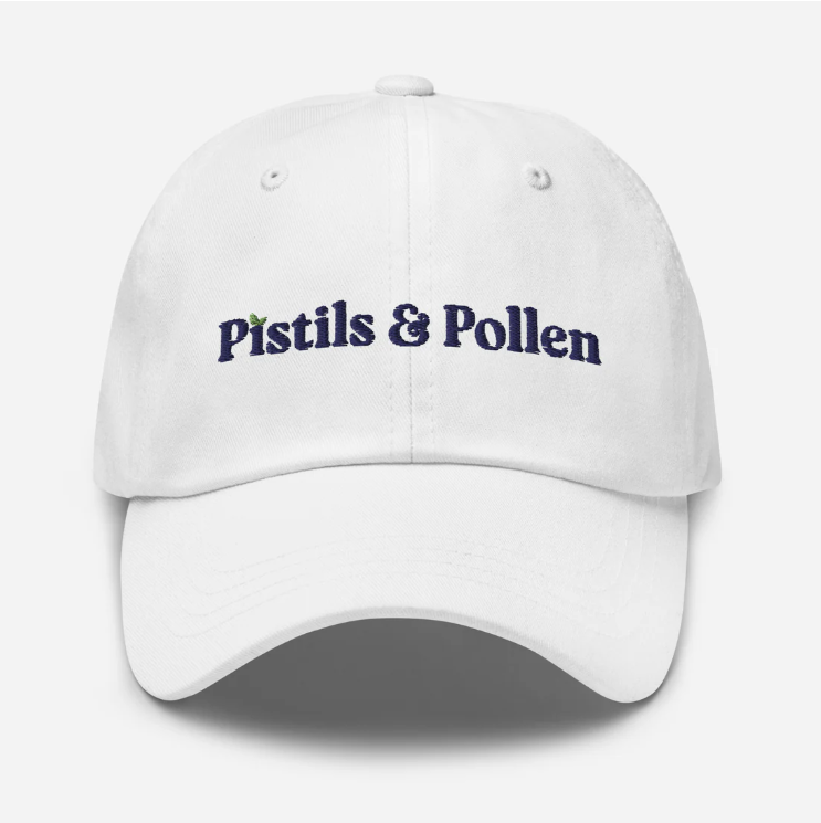 Pistils & Pollen - Cotton Hat (blue on white)