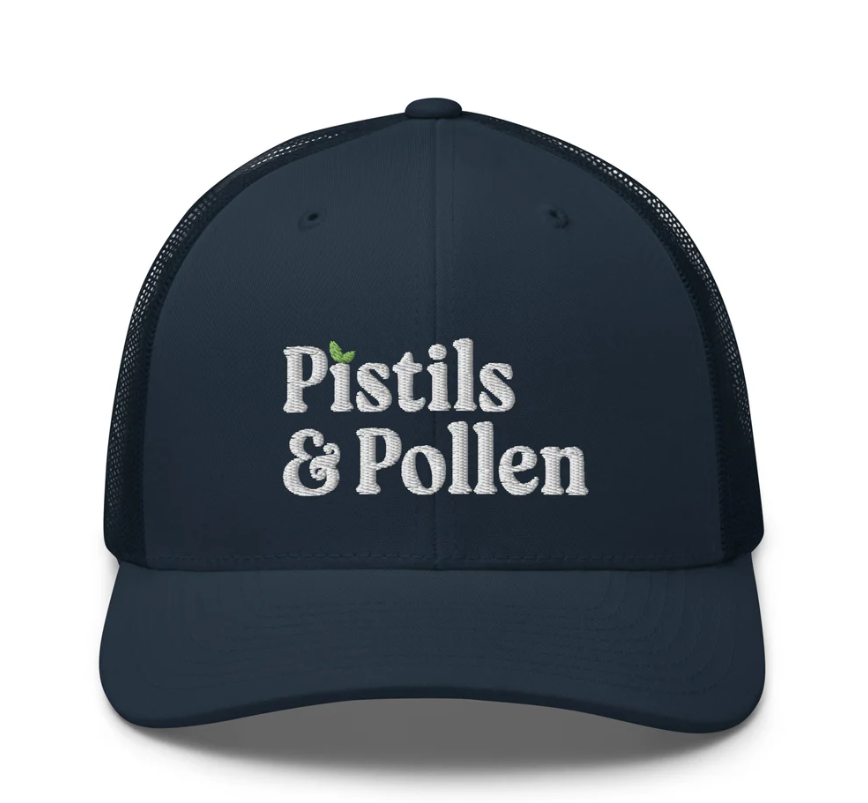 Pistils & Pollen - Snap Back Cap (white on blue)