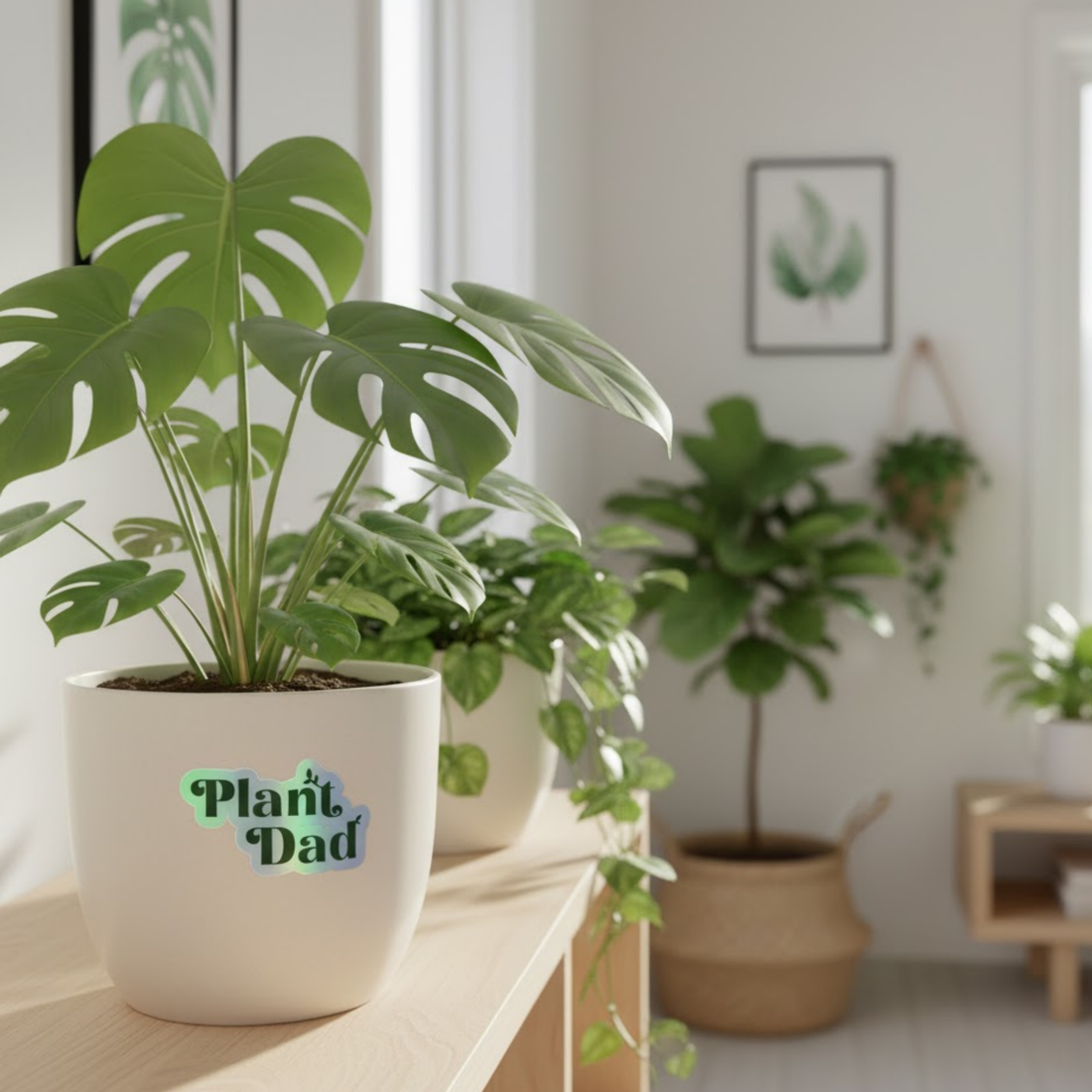 Plant Dad - holographic stickers