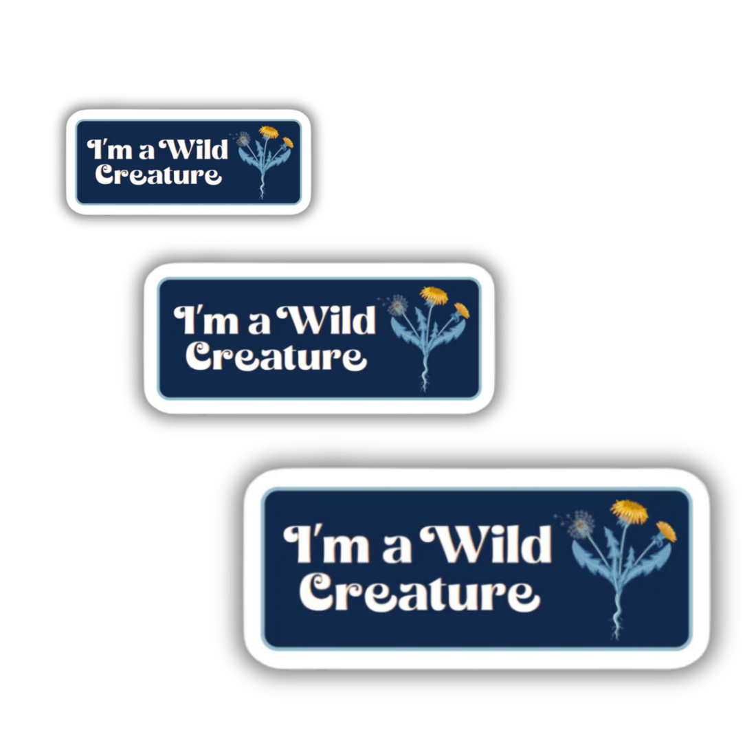 “I’m a Wild Creature” botanical sticker with tropical foliage design