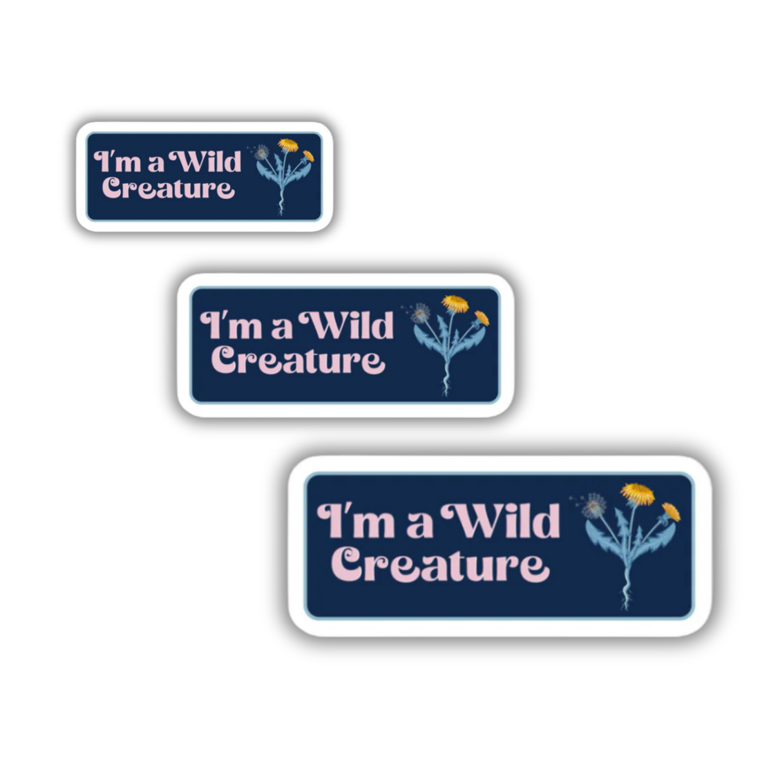 “I’m a Wild Creature” botanical sticker with tropical foliage design